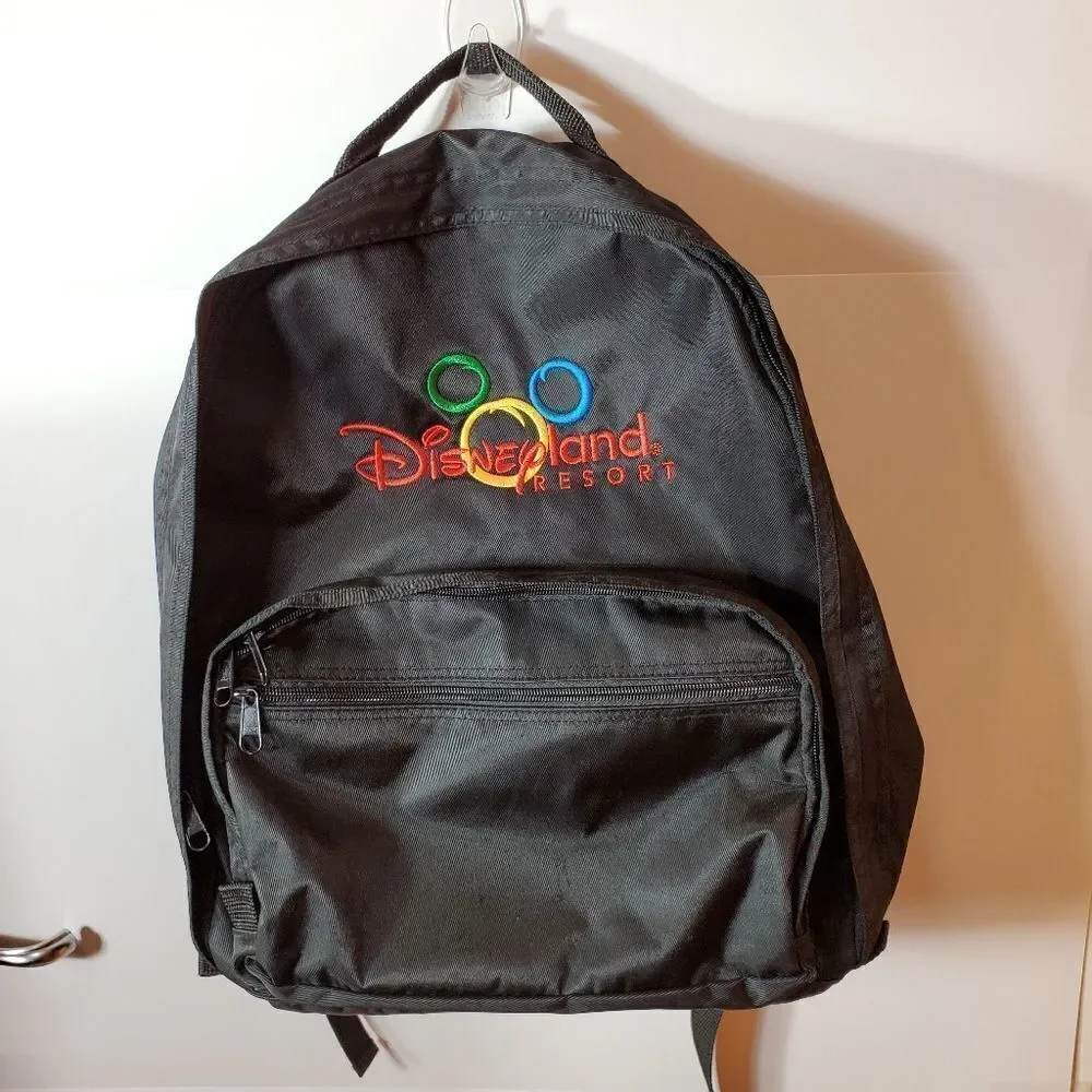 Disney Resort Black‎ Backpack With Inner Pockets And Zippers Embroidered logo